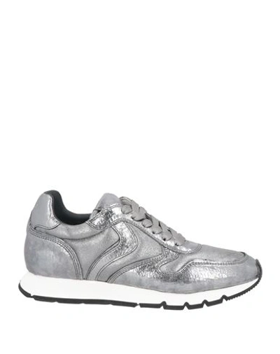 VOILE BLANCHE VOILE BLANCHE WOMAN SNEAKERS SILVER SIZE 6 SOFT LEATHER