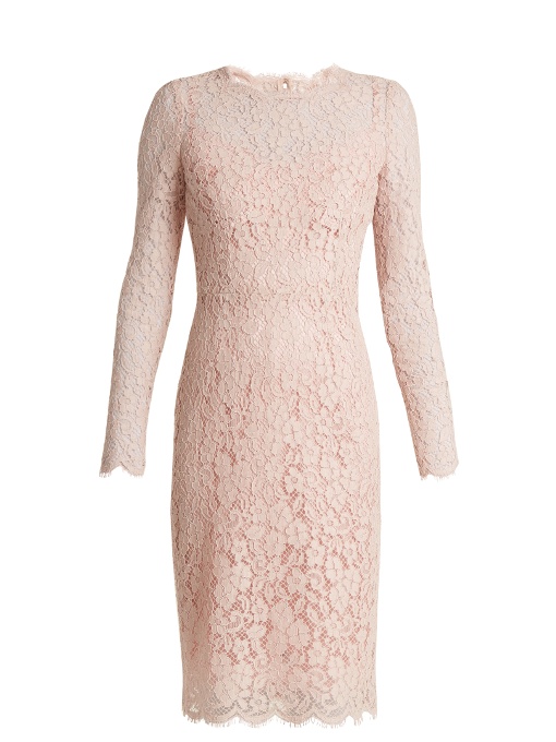 dolce gabbana pink lace dress