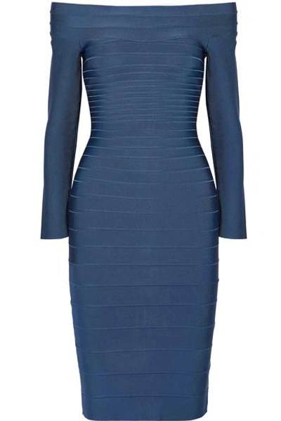 HERVE LEGER ANETTE OFF-THE-SHOULDER BANDAGE DRESS