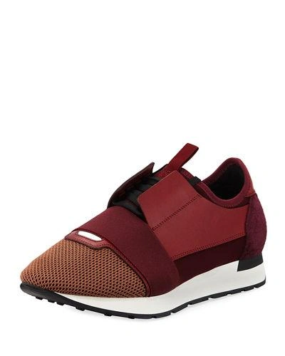 BALENCIAGA MEN'S RACE RUNNER MESH & LEATHER SNEAKER