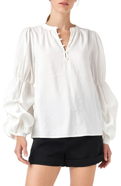 ENGLISH FACTORY ENGLISH FACTORY GATHERED SLEEVE BLOUSE