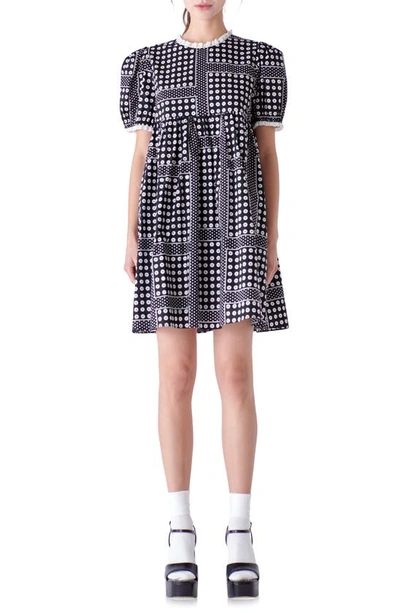 ENGLISH FACTORY ENGLISH FACTORY FLORAL PUFF SLEEVE BABYDOLL DRESS