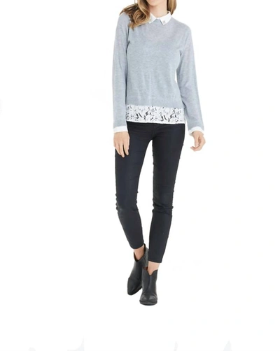 LOVE TOKEN AMANDA RHINESTONE SWEATER IN GREY