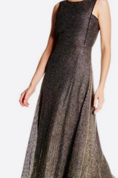 GRACIA BLACK AND GOLD LONG DRESS