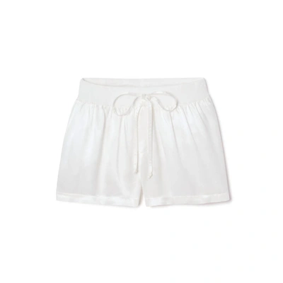 PJ HARLOW MIKEL SATIN BOXER SHORT WITH DRAW STRING IN PEARL