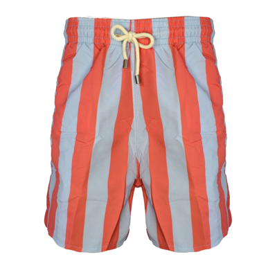 SOLID & STRIPED MEN THE CLASSIC DRAWSTRINGS SWIM SHORTS TRUNKS IN CORAL ASH BLUE