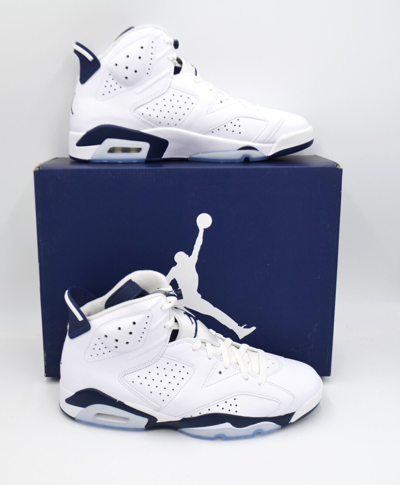 JORDAN AIR JORDAN 6 RETRO MENS SHOES SIZE 12 WHITE MIDNIGHT NAVY CT8529 141