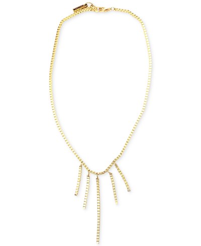 MINU JEWELS GOLD-TONE BOX CHAIN FRINGE STATEMENT NECKLACE, 16" + 1" EXTENDER