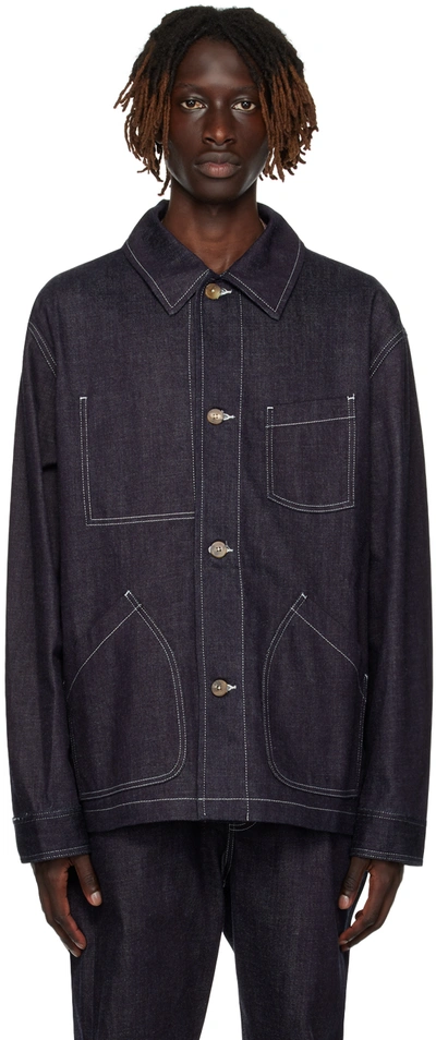 DE BONNE FACTURE NAVY MAQUIGNON DENIM JACKET