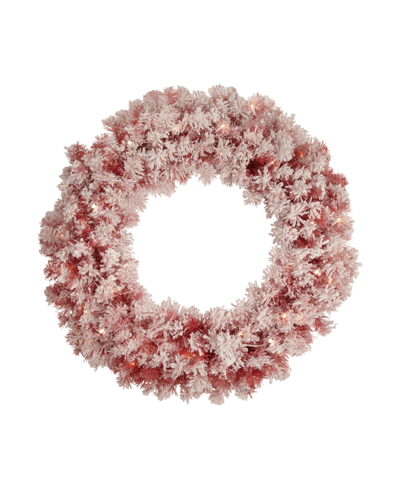 NORTHLIGHT PRE-LIT FLOCKED ARTIFICIAL CHRISTMAS WREATH 36" CLEAR LIGHTS