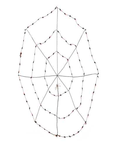 NORTHLIGHT 5' LIGHTED SPIDER IN WEB HALLOWEEN DECORATION, WIRE