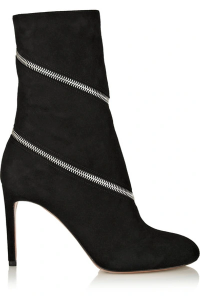 AG Zipped Suede Ankle Boots