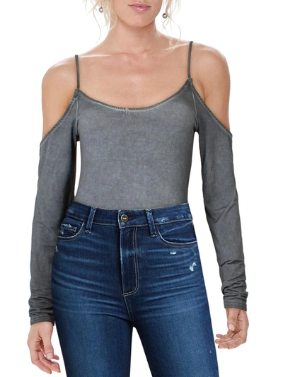 HONEY PUNCH WOMENS KNIT COLD SHOULDER BODYSUIT