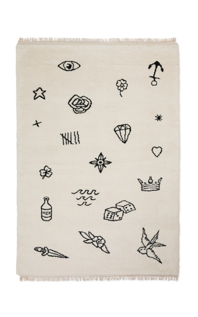 NORDIC KNOTS NOMAD BY NORDIC KNOTS; SHAGGY AREA RUG IN CREAM; SIZE 4' X 6'