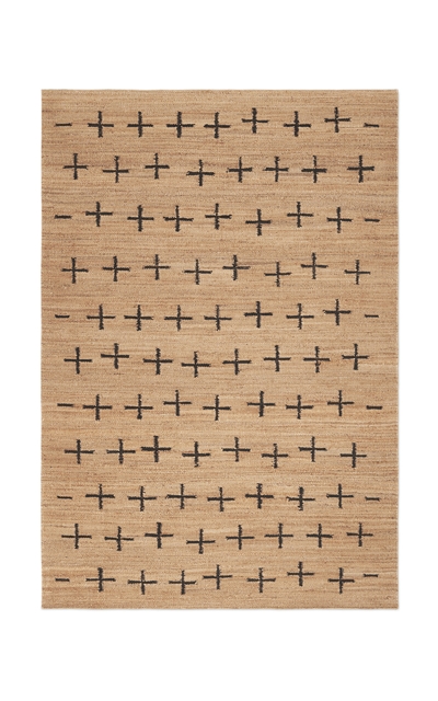NORDIC KNOTS JUTE CROSS BY NORDIC KNOTS; FLATWEAVE AREA RUG IN BLACK; SIZE 2.5' X 12'