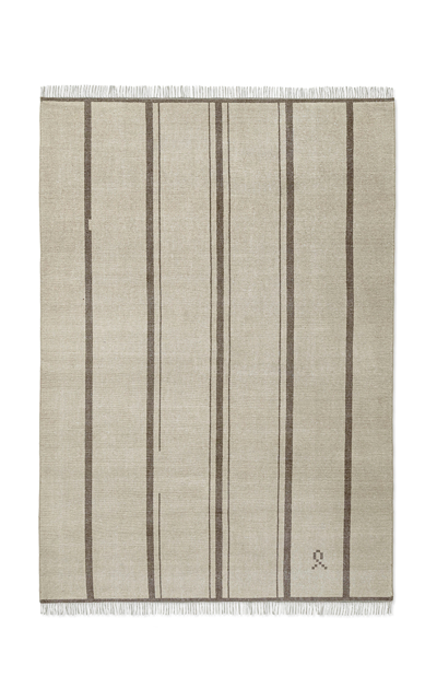 NORDIC KNOTS ELDER 04 BY NORDIC KNOTS; HAND KNOTTED AREA RUG IN OLIVE; SIZE 10' X 14'