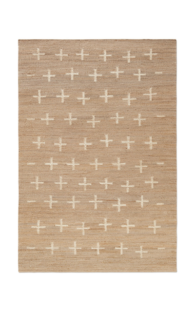 NORDIC KNOTS JUTE CROSS BY NORDIC KNOTS; FLATWEAVE AREA RUG IN CREAM; SIZE 8' X 10'