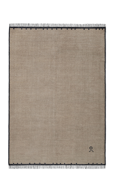 NORDIC KNOTS ELDER 01 BY NORDIC KNOTS; HAND KNOTTED AREA RUG IN BLACK; SIZE 9' X 12'