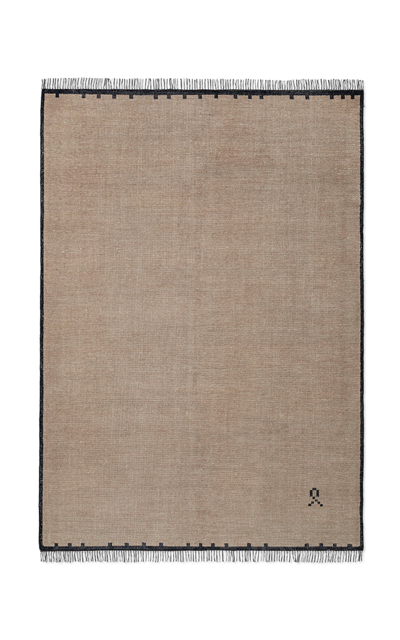 NORDIC KNOTS ELDER 01 BY NORDIC KNOTS; HAND KNOTTED AREA RUG IN BLACK; SIZE 5' X 8'