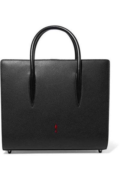 CHRISTIAN LOUBOUTIN PALOMA MEDIUM SPIKED MATTE AND PATENT-LEATHER TOTE