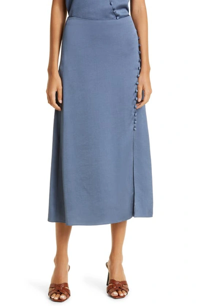 VERONICA BEARD FRANCONIA SIDE BUTTON SATIN SKIRT
