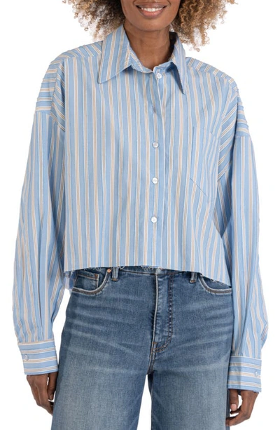 KUT FROM THE KLOTH JULANE STRIPE CROP SHIRT