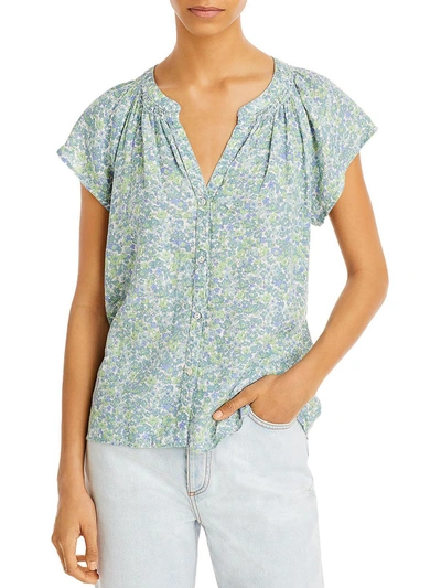 RAILS ALENA WOMENS LINEN FLORAL PRINT BLOUSE