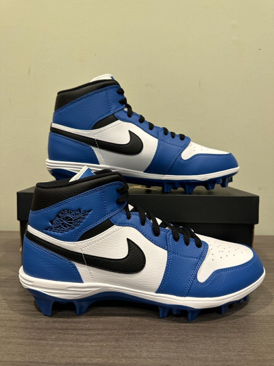 JORDAN AIR JORDAN 1 MID TD FOOTBALL CLEATS ROYAL BLUE FJ6805-104 MEN'S SIZE 14 & 15