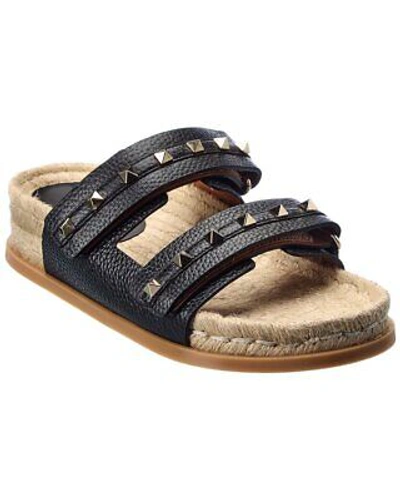 VALENTINO GARAVANI VALENTINO ROCKSTUD GRAINY LEATHER SANDAL WOMEN'S BLACK 35