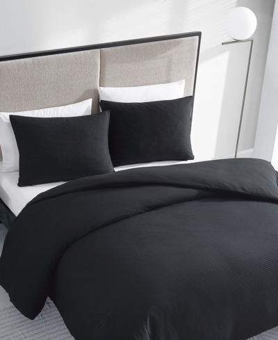 VERA WANG WAFFLE PIQUE COTTON 3 PIECE DUVET COVER SET, KING