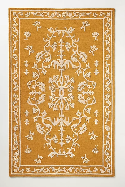 ANTHROPOLOGIE HANDWOVEN GEORGIANA RUG BY ANTHROPOLOGIE IN YELLOW SIZE 9X12