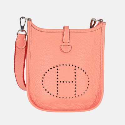 HERMES CLEMENCE FLAMINGO CORAL MINI EVELYNE TPM 16