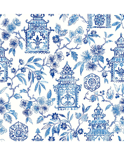 NUWALLPAPER NUWALLPAPER BLUE DANSON PEEL & STICK WALLPAPER