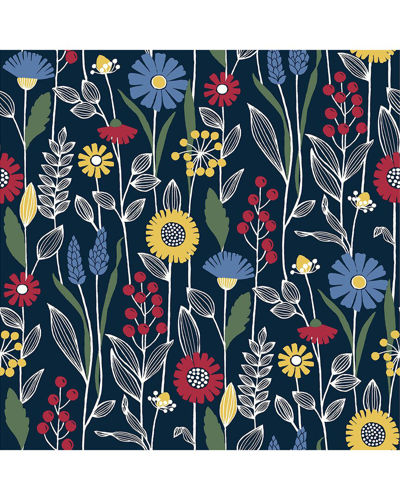 NUWALLPAPER NUWALLPAPER NAVY JANE PEEL & STICK WALLPAPER