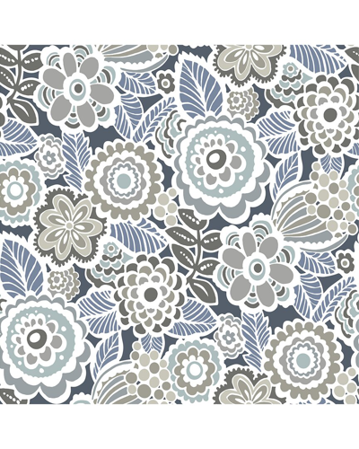 NUWALLPAPER NUWALLPAPER DREAM ON NAVY PEEL & STICK WALLPAPER