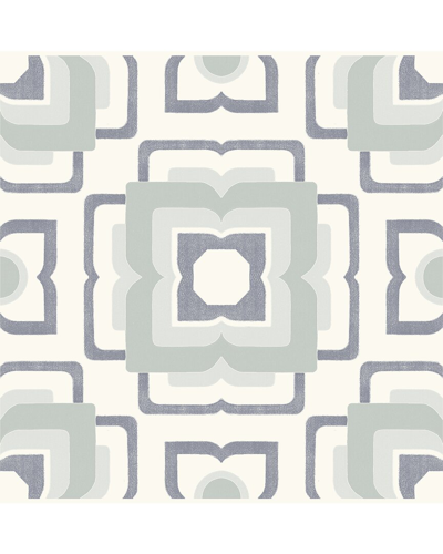 FLOORPOPS FLOORPOPS TEAL POSEY PEEL & STICK FLOOR TILES SET OF 20