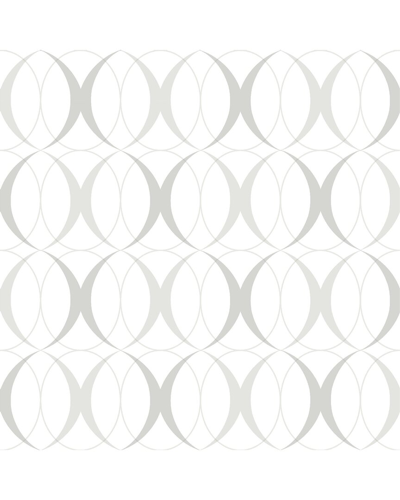 NUWALLPAPER NUWALLPAPER CIRCULATE LIGHT SILVER PEEL & STICK WALLPAPER