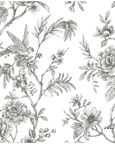NUWALLPAPER NUWALLPAPER CHARCOAL LONGWOOD PEEL & STICK WALLPAPER