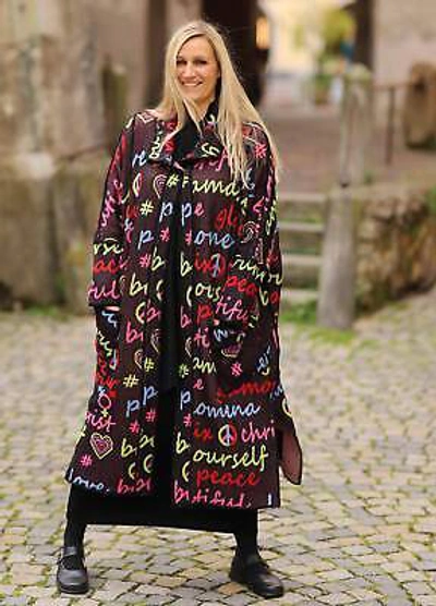 PHILOMENA CHRIST PHILOMENA CHRIST - LAGENLOOK STRICK MANTEL GR 44 46 48 50 52 54 - SCHWARZ BUNT