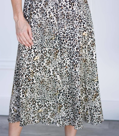 PINK MARTINI THE HAVEN SKIRT IN BEIGE LEOPARD