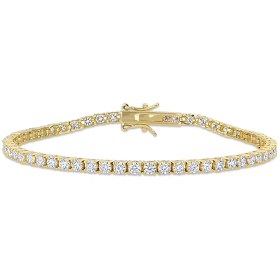 MIMI & MAX 5 1/10 CT DEW CREATED MOISSANITE TENNIS BRACELET IN YELLOW GOLD PLATED STERLING SILVER