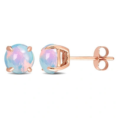 MIMI & MAX 1 4/5 CT TGW BLUE ETHIOPIAN OPAL STUD EARRINGS IN 10K ROSE GOLD