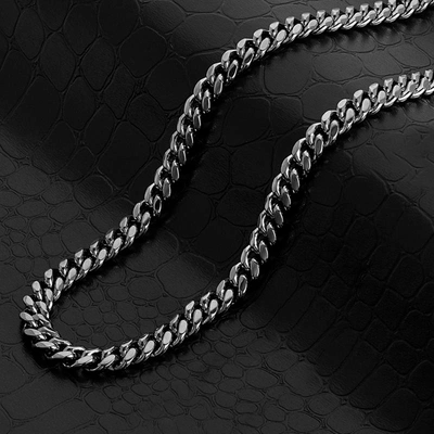 CRUCIBLE JEWELRY CRUCIBLE LOS ANGELES POLISHED STAINLESS STEEL 9MM CURB CHAIN - 18" TO 24" - 3 COLORS