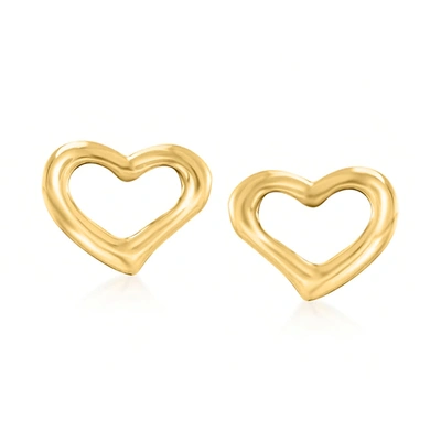 ROSS-SIMONS 18KT YELLOW GOLD OPEN-SPACE HEART STUD EARRINGS