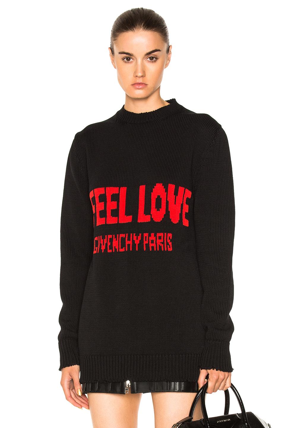 Shop Givenchy I Feel Love Sweater In Black,red