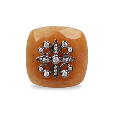 GUCCI STERLING SILVER AVENTURINE RING