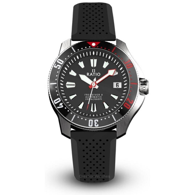 RATIO RATIO FREEDIVER X AUTOMATIC DIVER'S BLACK DIAL CASE 40MM RTX001 MEN'S WATCH 200M