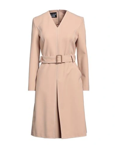 BOUTIQUE MOSCHINO BOUTIQUE MOSCHINO WOMAN MIDI DRESS SAND SIZE 4 POLYESTER, VIRGIN WOOL, ELASTANE