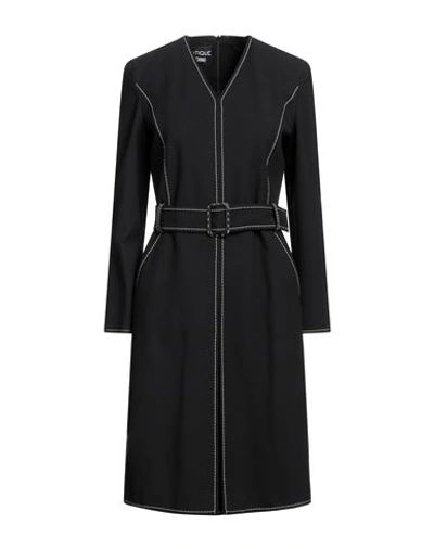 BOUTIQUE MOSCHINO BOUTIQUE MOSCHINO WOMAN MIDI DRESS BLACK SIZE 14 POLYESTER, VIRGIN WOOL, ELASTANE