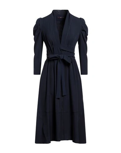 HIGH HIGH WOMAN MIDI DRESS MIDNIGHT BLUE SIZE 6 POLYESTER, ELASTANE